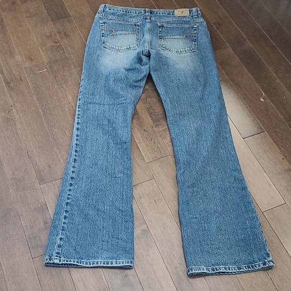100% Cotton Flare Sz 8 Long American Eagle jeans Favorite Flare 9 inch rise - Picture 5 of 11